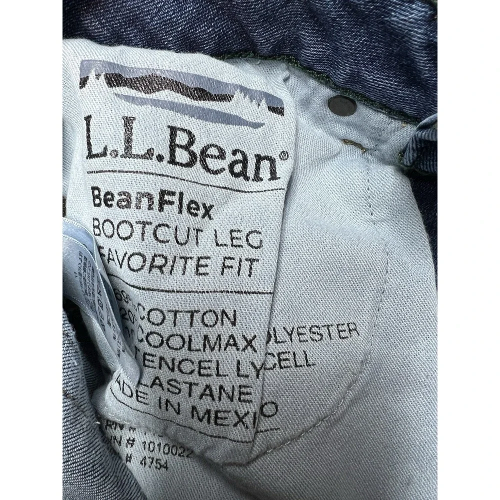 LL Bean‎ Jeans Bangles Bootcut Women's 6/27 Blue Denim Stretch Favorite Fit